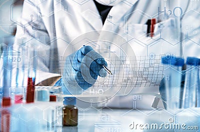 Researcher working collection data in the research laboratory Stock Photo