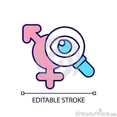 Researching transgenders community RGB color icon Cartoon Illustration