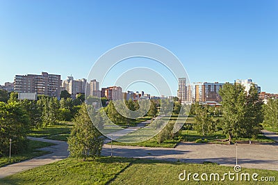 Resedential buildings of Novosibirsk city Stock Photo