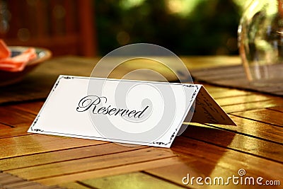 Reservation Stock Photo