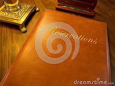 Reservation book of a restaurant hotel etc. Stock Photo