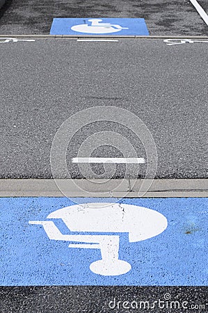 Reserved handicapped Parking space Stock Photo