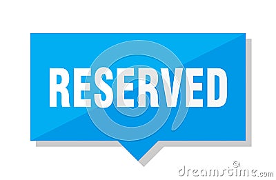 Reserved price tag Vector Illustration