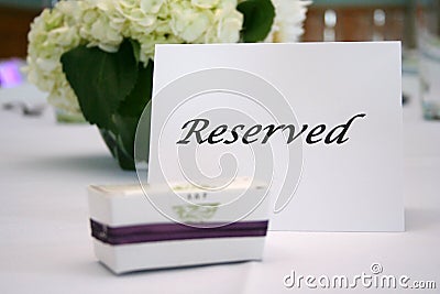 Reserved table card Stock Photo