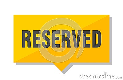 Reserved price tag Vector Illustration