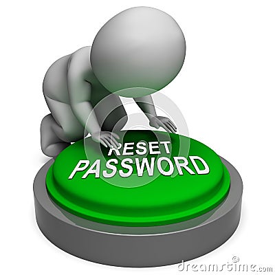 Reset Password Button To Redo Security Of PC - 3d Illustration Stock Photo