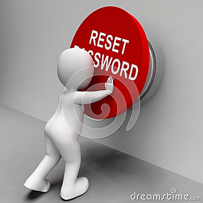 Reset Password Button To Redo Security Of PC - 3d Illustration Stock Photo