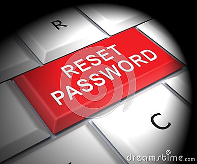 Reset Password Keyboard Key To Redo Security Of PC - 3d Illustration Stock Photo