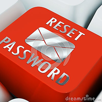 Reset Password Keyboard Key To Redo Security Of PC - 3d Illustration Stock Photo