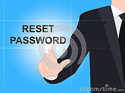 Reset Password Pressed To Redo Security Of PC - 3d Illustration Stock Photo