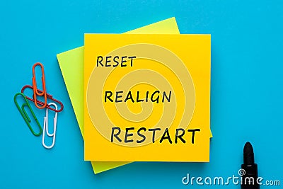 Reset Realign Restart Stock Photo