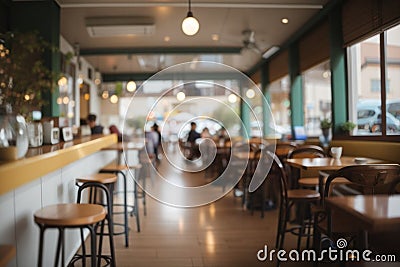 Cafe Offee Shop Blurred Bokeh Background Stock Photo