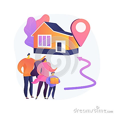 Resettlement of persons abstract concept vector illustration. Vector Illustration