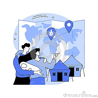 Resettlement of persons abstract concept vector illustration. Vector Illustration