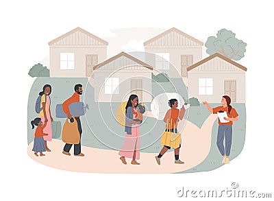 Resettlement of persons isolated concept vector illustration. Vector Illustration