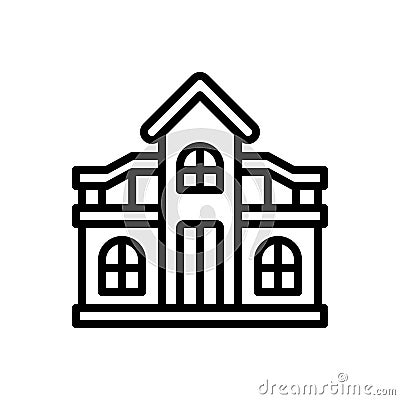 Black line icon for Resident, inhabitant and occupant Vector Illustration