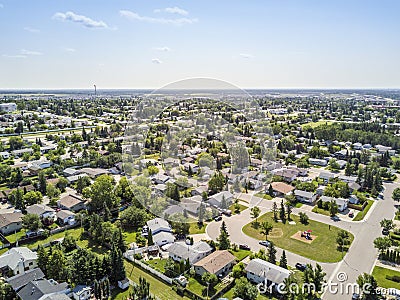 Residential area of Grande Prairie, Alberta, Canada Stock Photo