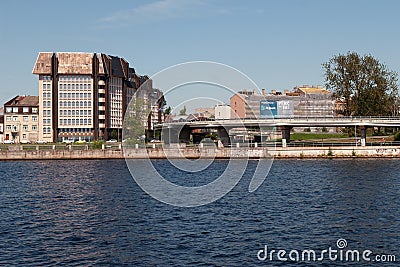 Residential area of Riga with a car interchange Editorial Stock Photo