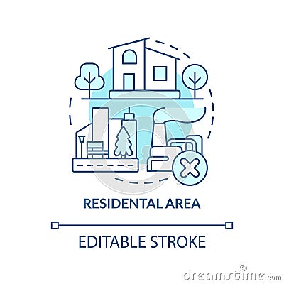 Residential area turquoise concept icon Vector Illustration