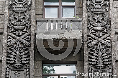 Residential building of the command personnel of the Navy, built in 1936-1938. St. Petersburg, Russia. Stock Photo