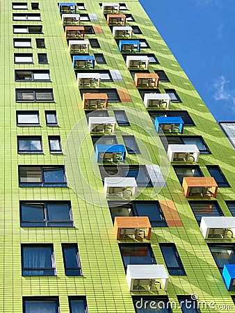 Residential Building Facade Geometrics Editorial Stock Photo