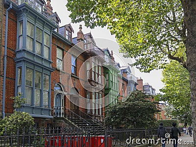 The Residential building is typical Dublin style. Ireland. Editorial Stock Photo