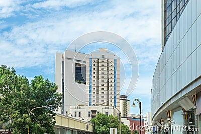 Residential and business buildings of Al-Balad, downtown central district of Jeddah, Saudi Arabia Stock Photo