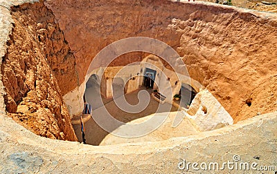 Residential caves of troglodyte Stock Photo