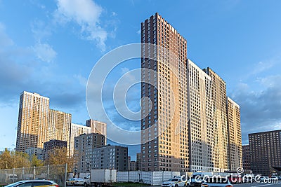Residential complex Seliger City in the Northern Administrative District of Moscow. A giant multi-storey residential Editorial Stock Photo