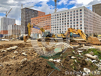 Residential Complex Under Constuction in Moscow, Russia. Editorial Stock Photo