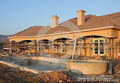 Residential Construction Site Stock Photo