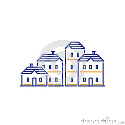 Residential district concept, real estate development, apartment building Vector Illustration