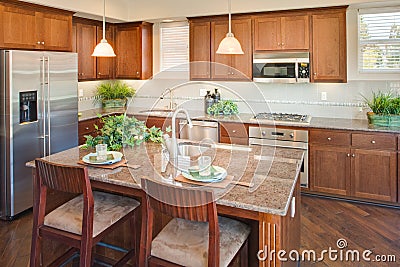 Residential Home Kitchen Stock Photo
