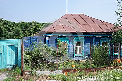 Residential house on the street in Vinnovka area of Ulyanovsk, near the Volga Editorial Stock Photo