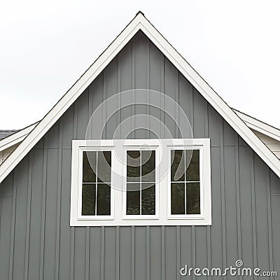 New Home House Exterior Charcoal White Modern Roof Elevation Stock Photo