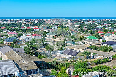 Residential neighborhood at Mardakan, Absheron peninsula in Azer Stock Photo