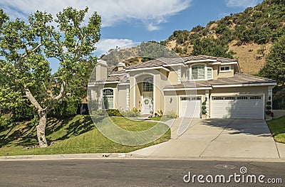 Residential neighborhood in Monrovia California Stock Photo