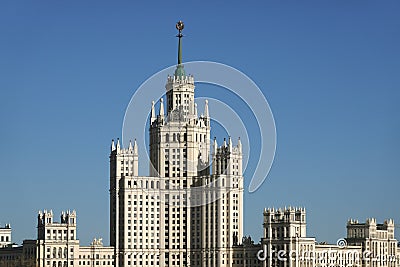 Residential stalinist building on Kotelnicheskaya embankment in Moscow Stock Photo