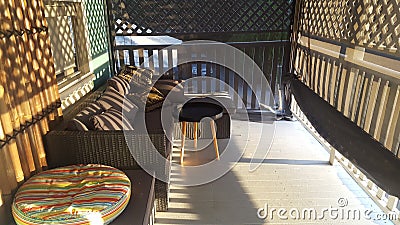 Residential - Veranda setting of a Queenslander Home in Rockhampton Qld Australia Stock Photo