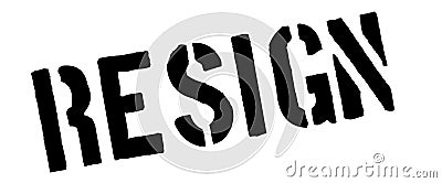 Resign black rubber stamp on white Stock Photo