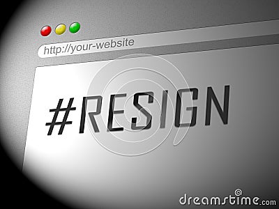Resign Computer Hashtag Means Quit Or Resignation From Job Government Or President Stock Photo