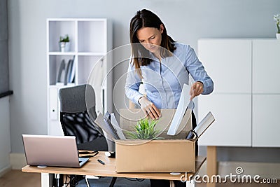 Resign From Job Or Fired Employee Moving Out Stock Photo