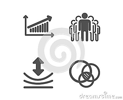 Resilience, Chart and Group icons. Euler diagram sign. Elastic, Presentation chart, Managers. Vector Vector Illustration