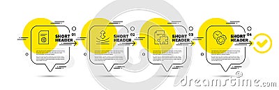 Resilience, File settings and Strategy icons set. Time management sign. Elastic, File management, Puzzle. Vector Vector Illustration