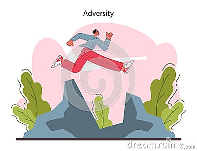 Resilience. Mental or emotional strength, psychological flexibility. Vector Illustration