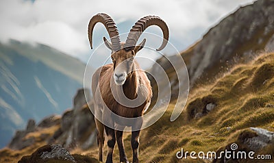 Resilience and Rediscovery The Pyrenean Ibex Returns Stock Photo