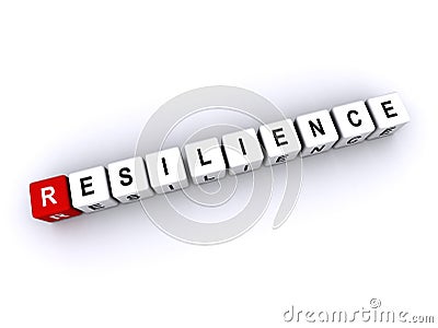 resilience word block on white Stock Photo