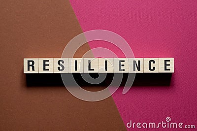 Resilience word concept on cubes Stock Photo