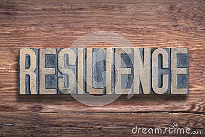 Resilience word wood Stock Photo