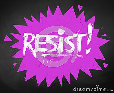 Resist chalked lettering on pink banner Vector Illustration